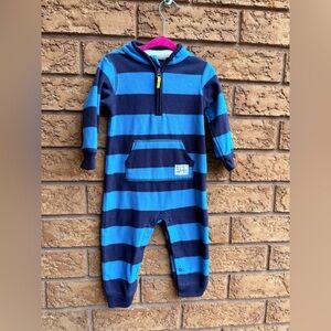 10/$25 • Carters Fleece Striped‎ Footless “Ski Patrol” Jumpsuit